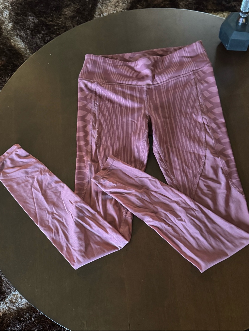 ALO Yoga Mauve Seamless Active Leggings with Subtle Geometric Texture
